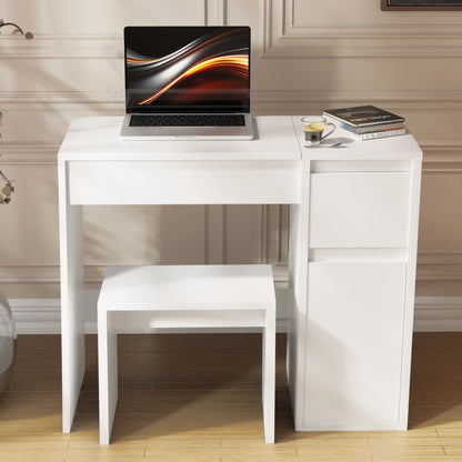 Dressing Table with Mirror and Storage - Makeup Vanity Desk for Girls
