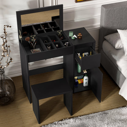 Dressing Table with Mirror and Storage - Makeup Vanity Desk for Girls