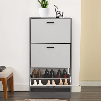 3 Drawer Slim Shoe Cabinet For Hallway - Tall Shoe Storage