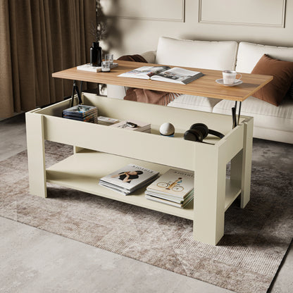 Lift top Coffee Table with Storage - Lift up Living Room Table 100cm
