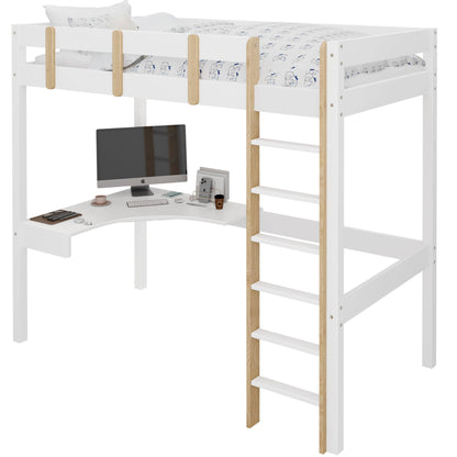 Bunk Bed With Desk - High Sleeper Loft Bed Frame For Kids