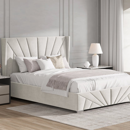 Velvet Ottoman Storage Bed - Sunrise Ottoman Bed Frame