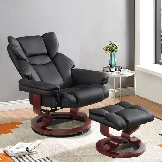 Swivel Recliner Chair with Footstool - Recliner Armchair