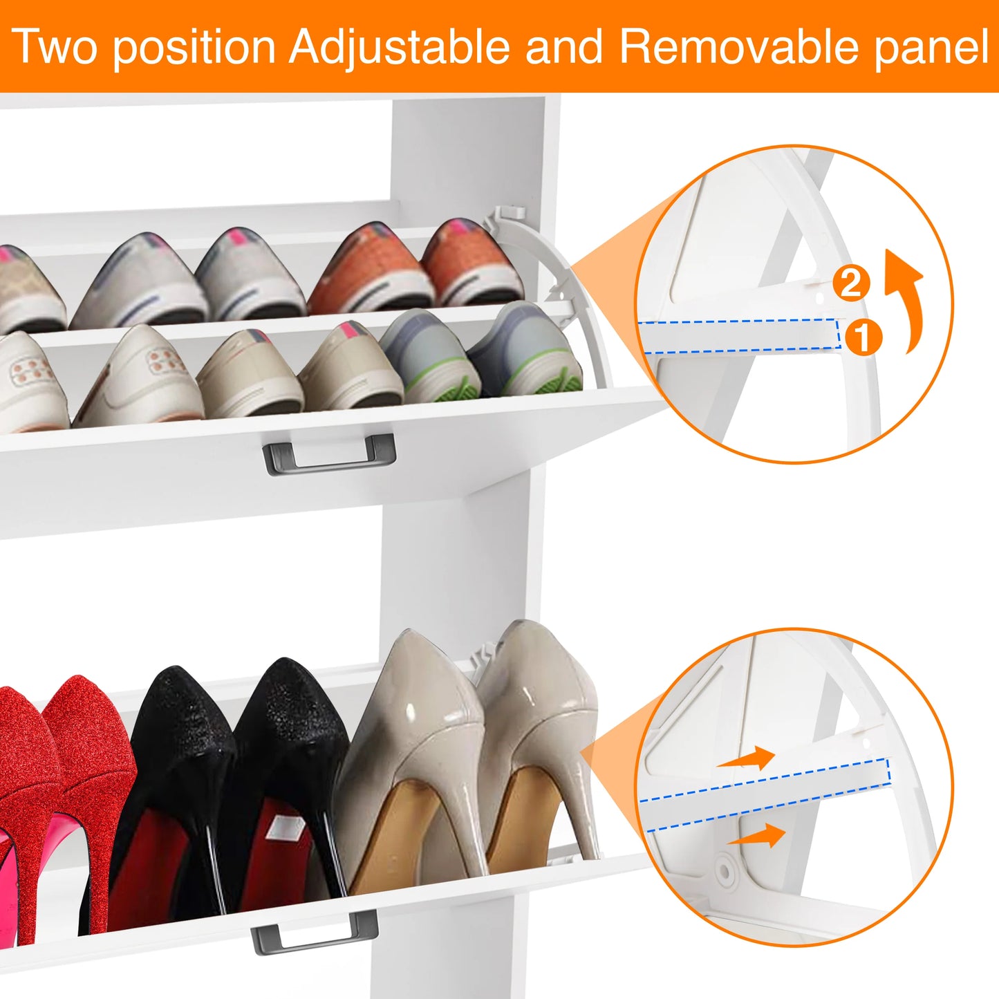 3 Drawer Slim Shoe Cabinet For Hallway - Tall Shoe Storage
