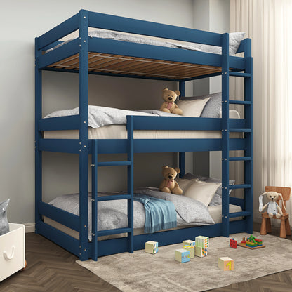 Wooden High Sleeper Triple Bunk Bed