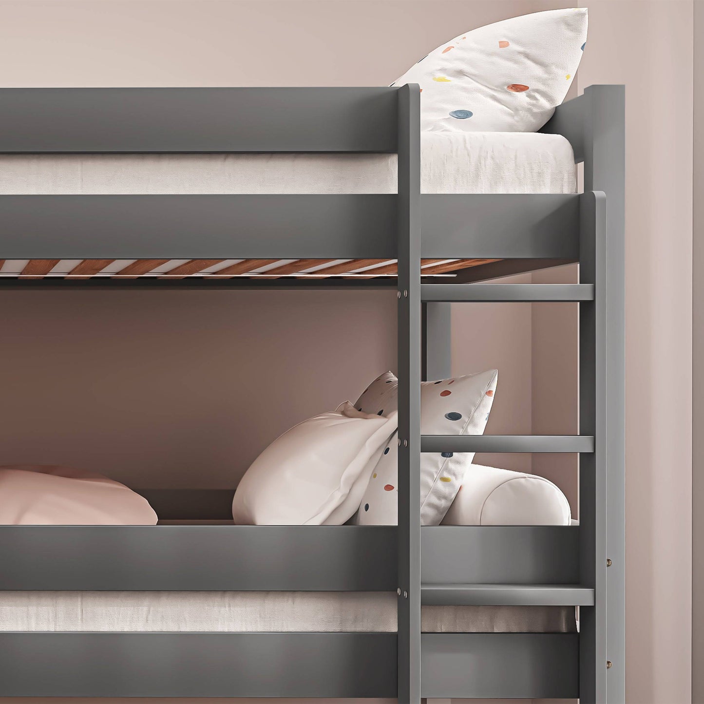Wooden High Sleeper Triple Bunk Bed