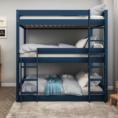 Wooden High Sleeper Triple Bunk Bed
