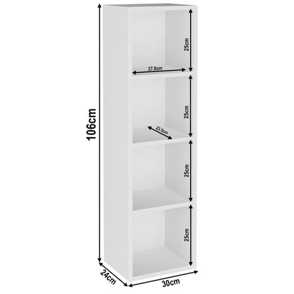 Bookcase Cube Storage Unit - Tall Narrow Bookshelf