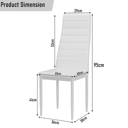 Dining Table Set With 4 & 6 Chairs in Black, Grey & White
