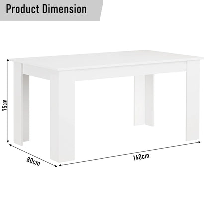 Modern 4-6 Seater White Dining Table and Chairs Set