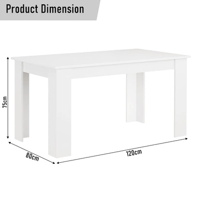 Modern 4-6 Seater White Dining Table and Chairs Set