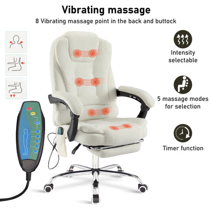 Massage Office Chair with Footrest - Ergonomic Desk Chair