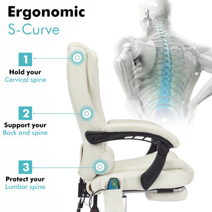 Massage Office Chair with Footrest - Ergonomic Desk Chair