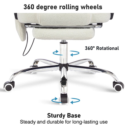 Massage Office Chair with Footrest - Ergonomic Desk Chair
