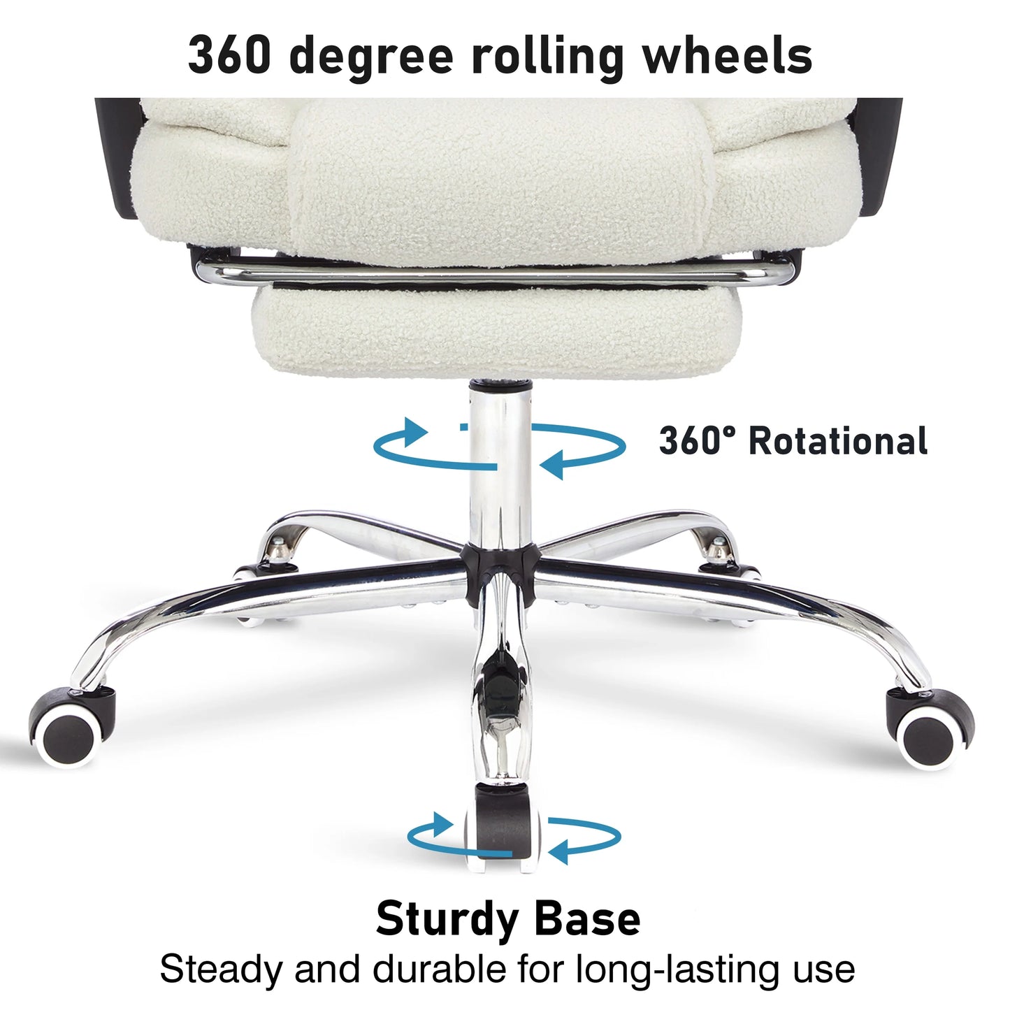 Executive Office Chair With Footrest - Ergonomic Reclining Desk Chair