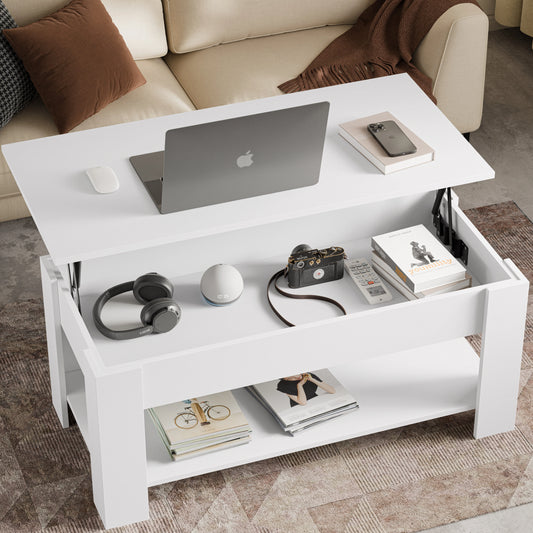 Lift top Coffee Table with Storage - Lift up Living Room Table 100cm