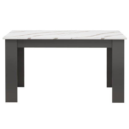 White Marble 4-6 Seater Dining Table and Chairs Set