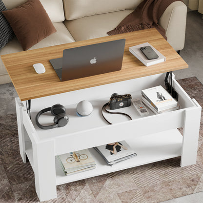 Lift top Coffee Table with Storage - Lift up Living Room Table 100cm