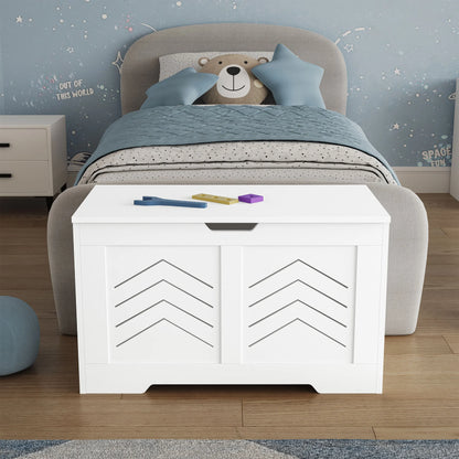 Blanket Box Storage Chest - Large Toy Box With Lid & Safety Hinges